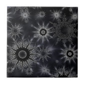 Ice Crystal Pattern on Black タイル (正面)