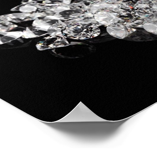 Ice cubes melting into diamonds ポスター (角)