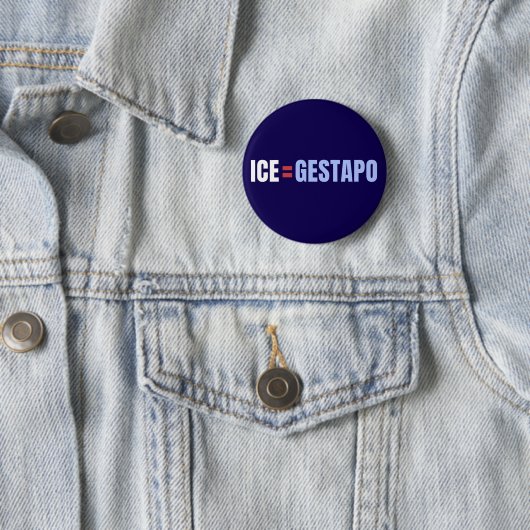 ICE Equals Gestapo Anti Trump 缶バッジ (インサイチュ)