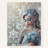 Ice Fairy Bride – Frosted Winter Fantasy Portrait ノートブック (正面)