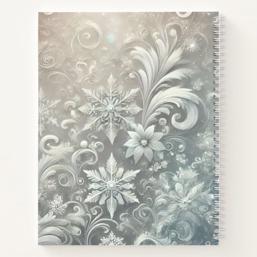 Ice Fairy Bride – Frosted Winter Fantasy Portrait ノートブック (裏面)