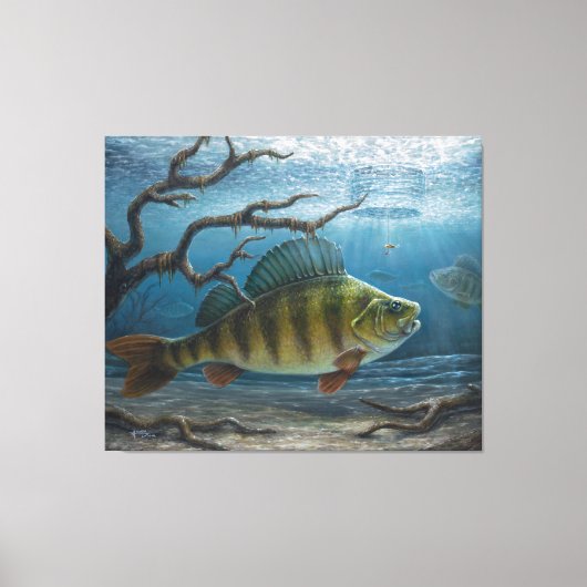 Ice Fishing for Perch キャンバスプリント (正面)