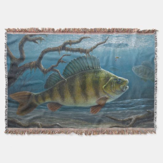 Ice Fishing for Perch スローブランケット (正面)