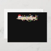 Ice fishing Muskie Christmas Musky Funny Santa ポストカード (正面/裏面)