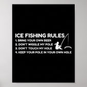 Ice Fishing Rules Funny ポスター (正面)
