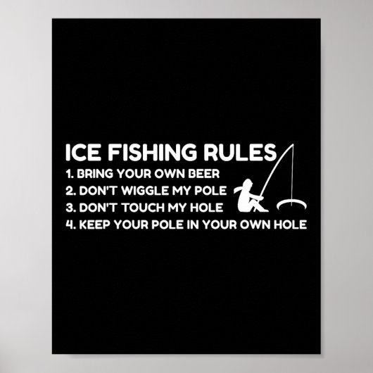 Ice Fishing Rules Funny  ポスター (正面)