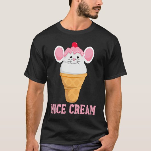 Ice Food Sundae Mouse Mice Cream Foodie Tシャツ (正面)