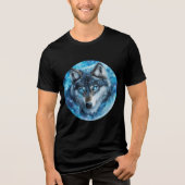 Ice Galaxy Wolf with Blue Eyes トライブレンドTシャツ (正面)
