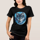 Ice Galaxy Wolf with Blue Eyes トライブレンドTシャツ (正面)