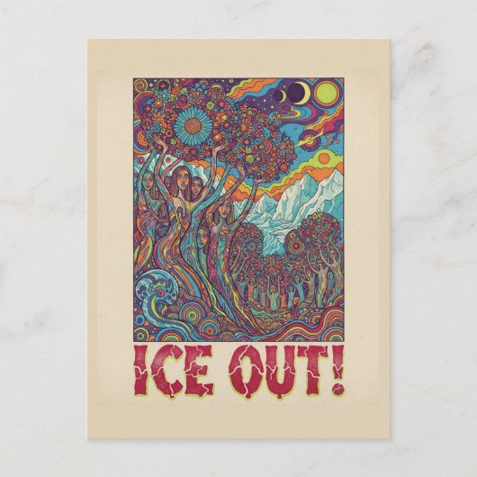 Ice Hippie People Out Protest ポストカード (正面)