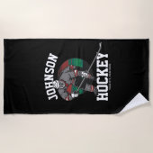 Ice Hockeyプレパーソナライズされたーヤーチームアスリート名  ビーチタオル (正面)