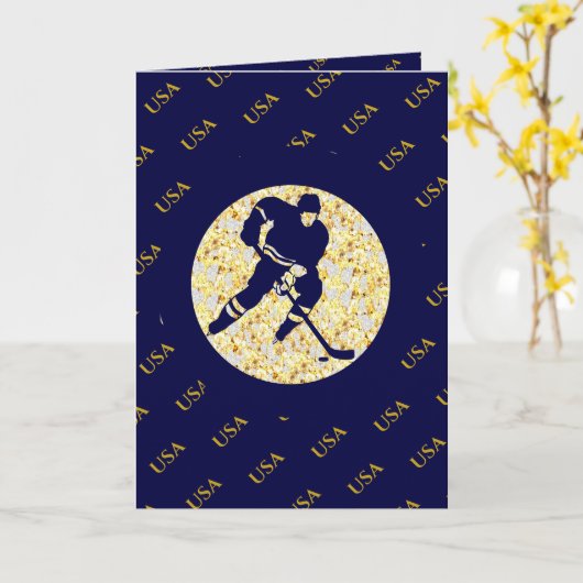 ICE HOCKEY  カード (黄色い花)