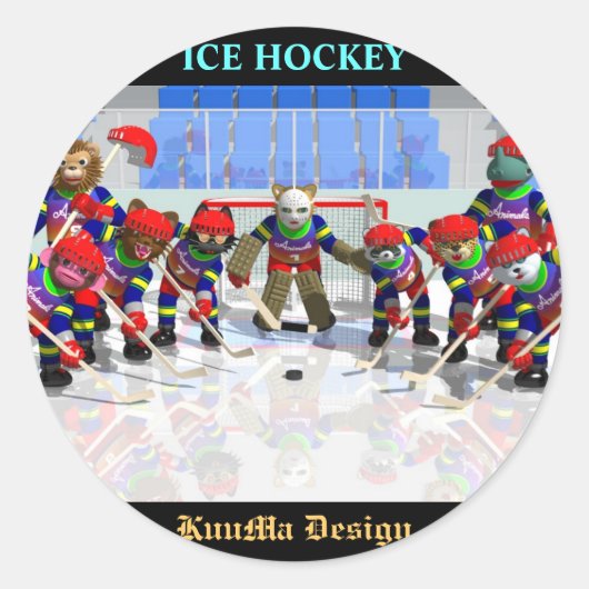 Ice hockey ラウンドシール (正面)