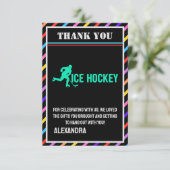 Ice Hockey Birthday Party, Ice Hockey Girl Player サンキューカード (スタンド正面)