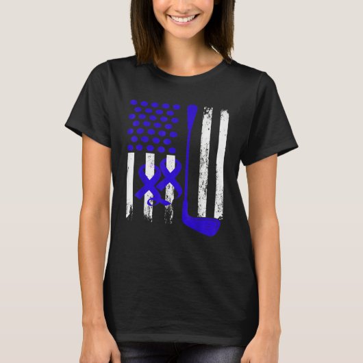 Ice Hockey Blue USA Flag Diabetes Awareness Month  Tシャツ (正面)