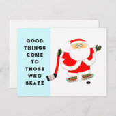 ice hockey Christmas シーズンポストカード (正面/裏面)