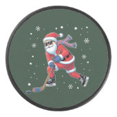 Ice Hockey Christmas Santa Playing Ice Sports Team アイスホッケーパック (正面)