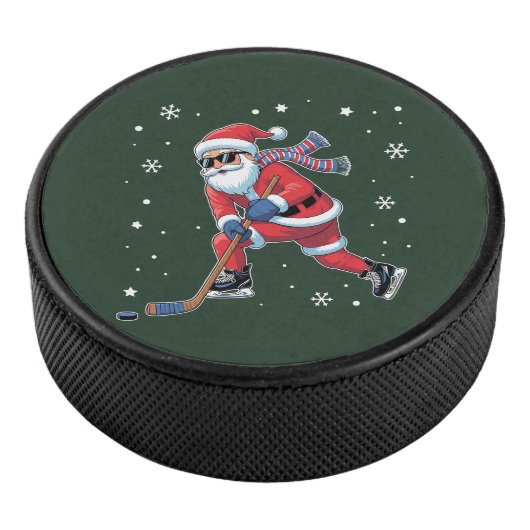 Ice Hockey Christmas Santa Playing Ice Sports Team アイスホッケーパック (3/4)