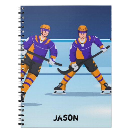 Ice Hockey College Ruled Notebook ノートブック (正面)