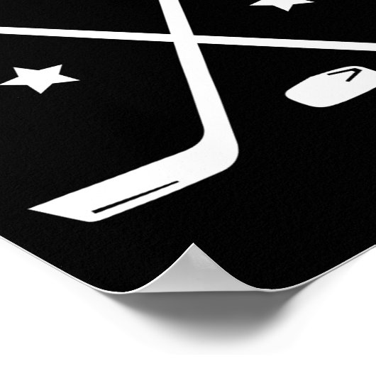 Ice Hockey - Crossed Rackets (1)  ポスター (角)