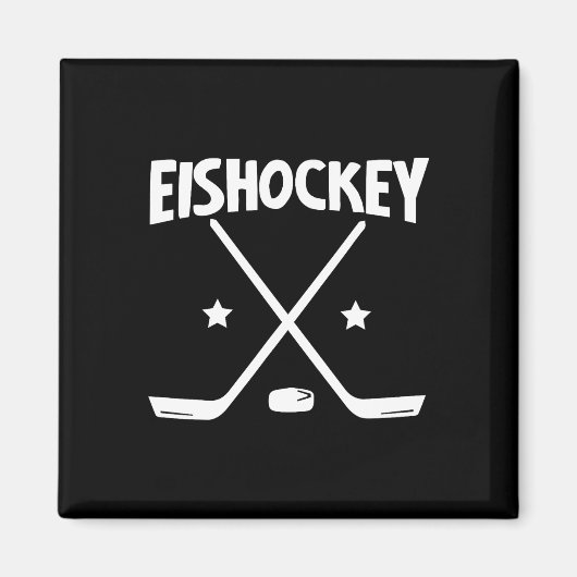 Ice Hockey - Crossed Rackets (1)  マグネット (正面)