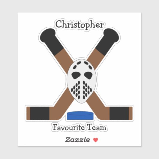 Ice Hockey Design Personalised シール (シート)