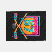Ice Hockey Drip Number 67 Ice Hockey Player  フリースブランケット (正面(横))