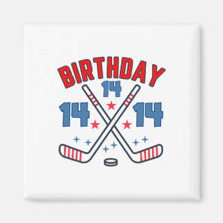 Ice Hockey Fourteen Birthday Boy 14th Party Boys A マグネット