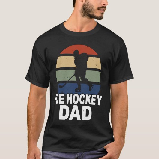 Ice hockey game dad daddy ice hockey player tシャツ (正面)