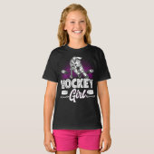 Ice Hockey Girl Player Team Tシャツ (正面フル)