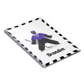 Ice Hockey Goalie Goalkeeper Player Purple Kids  ノートブック (右側)
