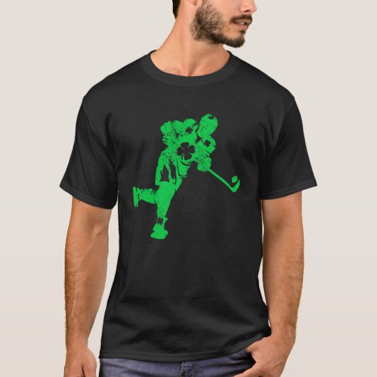 Ice Hockey Irish Kids Boys Men St Patricks Day Tシャツ (正面)