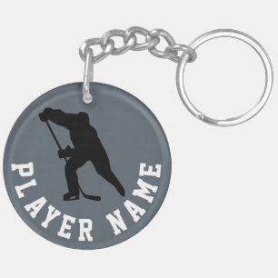 Ice Hockey Key Chain、Puck & Player キーホルダー