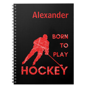Ice hockey notebook Born to play red journal ノートブック