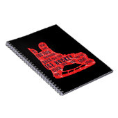 Ice Hockey Notebook (red skate with hockey words) ノートブック (右側)