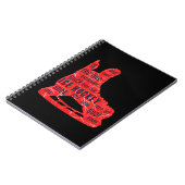 Ice Hockey Notebook (red skate with hockey words) ノートブック (左側)
