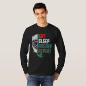 Ice Hockey Outfit Eat Sleep Hockey Repeat Funny Ic Tシャツ (正面フル)