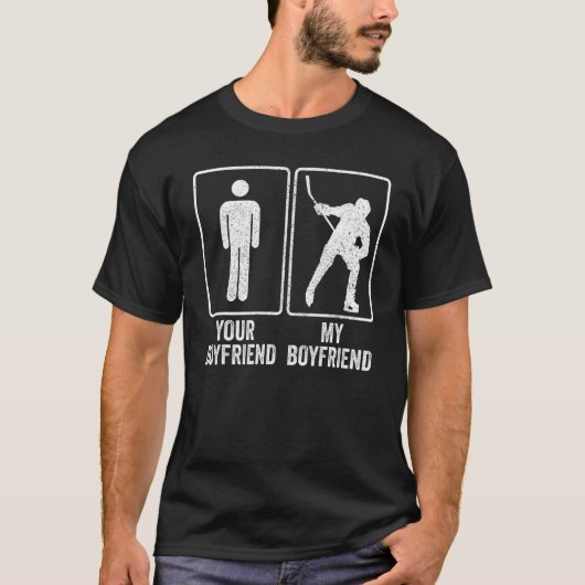 Ice Hockey Player Coach My Boyfriend Relationship  Tシャツ (正面)
