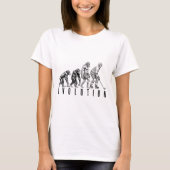 Ice Hockey Player Evolution Funny Man Ape Caveman  Tシャツ (正面)