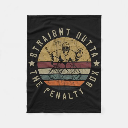 Ice Hockey Player Goalie Jersey Puck Face Mask Tea フリースブランケット (正面)