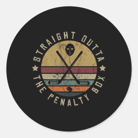 Ice Hockey Player Goalie Puck Face Mask Team Outfi ラウンドシール (正面)