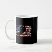 Ice Hockey Player Usa American Flag 4th Of July Gi コーヒーマグカップ (左)