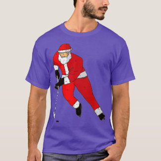 Ice Hockey Playing Santa T  Christmas Gift Tシャツ