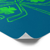 Ice Hockey Shamrock Clover St Patricks Day Player  ポスター (角)