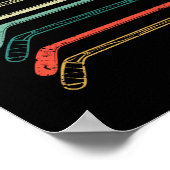 Ice hockey stick player fans silhouette winter ポスター (角)