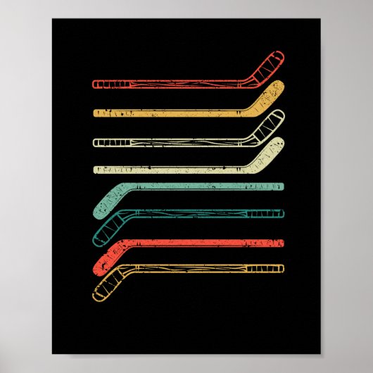 Ice hockey stick player fans silhouette winter ポスター (正面)