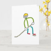 Ice Hockey Stickman カード (黄色い花)