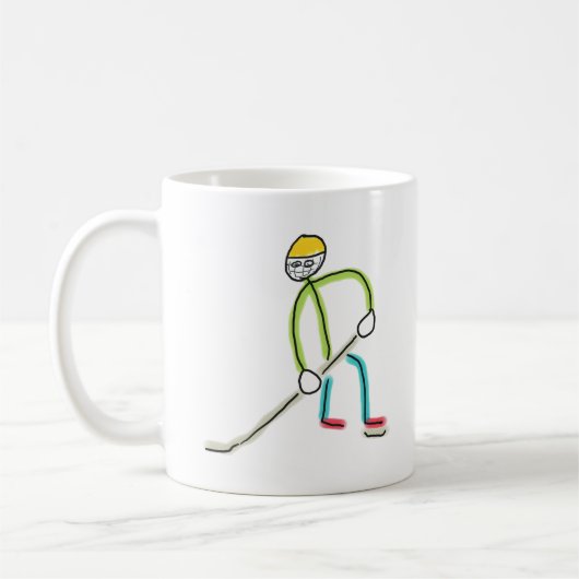 Ice Hockey Stickman コーヒーマグカップ (左)