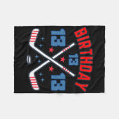 Ice Hockey Thirteen Birthday Boy 13th Party Boys A フリースブランケット (正面(横))