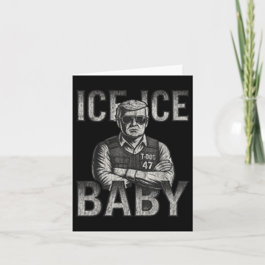 Ice Ice Baby Retro Funny Trump  カード (正面)